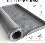 Lave-linge et housses de sécheuse pour le dessus 54" x 27.5" laveuse la laveuse en silicone Protecteur tapis en caoutchouc non-dérapant imperméable Couverture pour la cuisine de la salle de lavage, gris