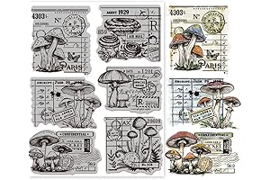 GLOBLELAND Cling Rubber Stamps for a Fun Mushroom Adventure in Paper Craft