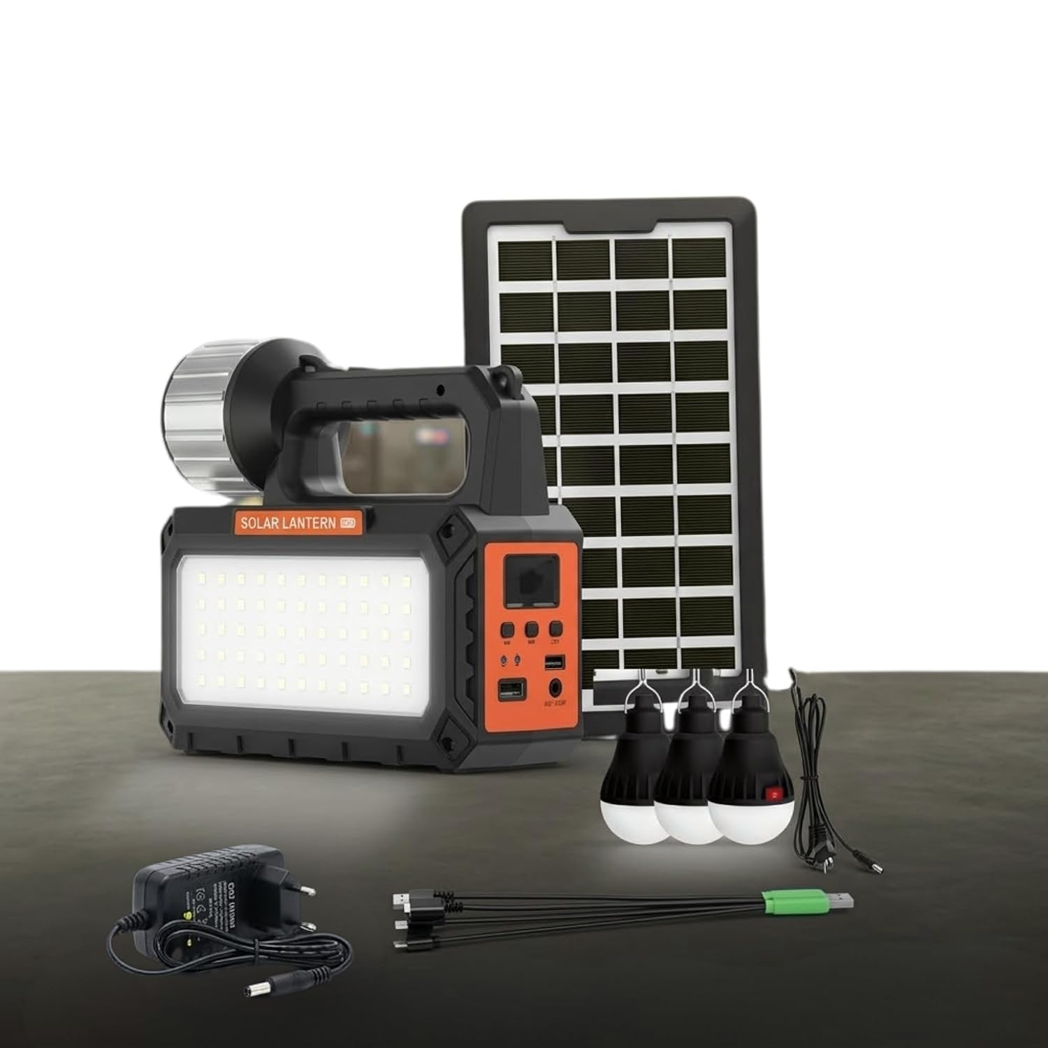 𝓓rumstone ( 3 Year Warranty ) Solar LED Emergency Light with Solar Panel Rechargeable Lantern Torch Combo USB Output Powe...