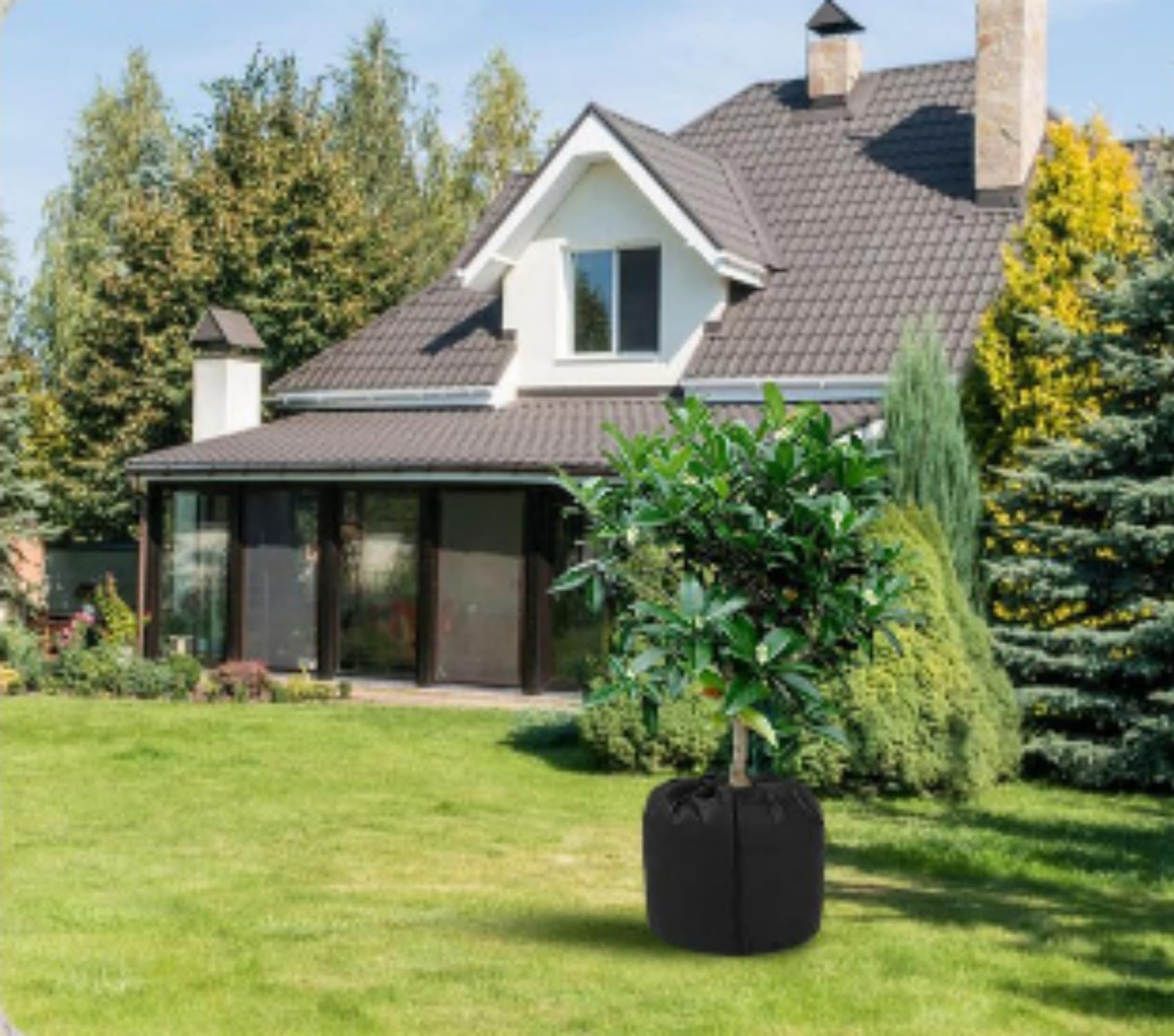 Paquete de 2 fundas protectoras para plantas de invierno, transpirables, resistentes al desgaste, con cordón y cremallera para plantas en macetas, árboles frutales