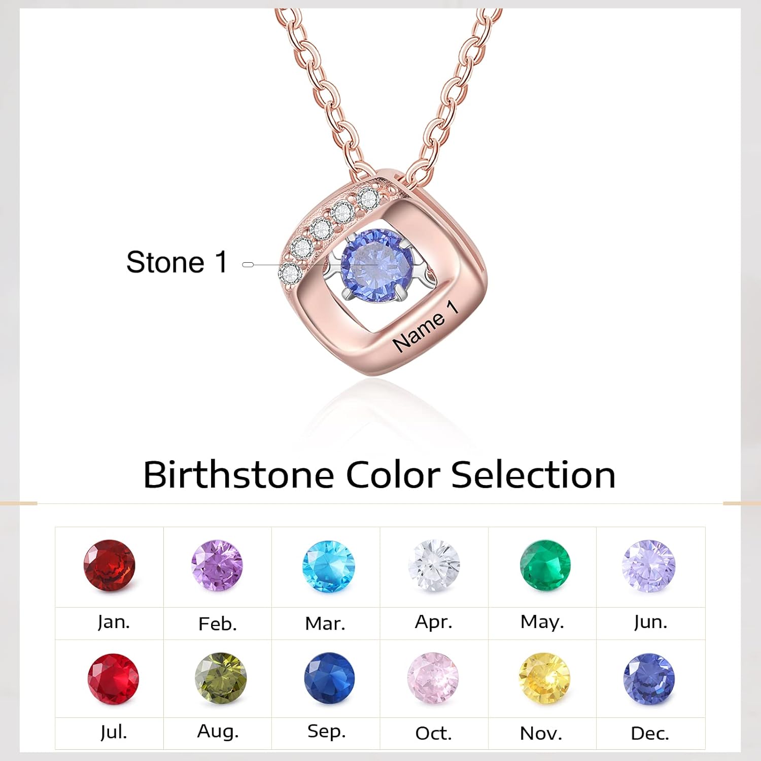 Mothers Day Gifts for Mom Birthstone Name Necklace Mother's Day Gifts for Women Personalized Necklaces Customized Twisted 2-7 Mothers Necklace with Birthstones