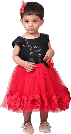 Brink Sleeveless Round Neck Frock Dress for Baby Girls (Code - S166) Multicolour