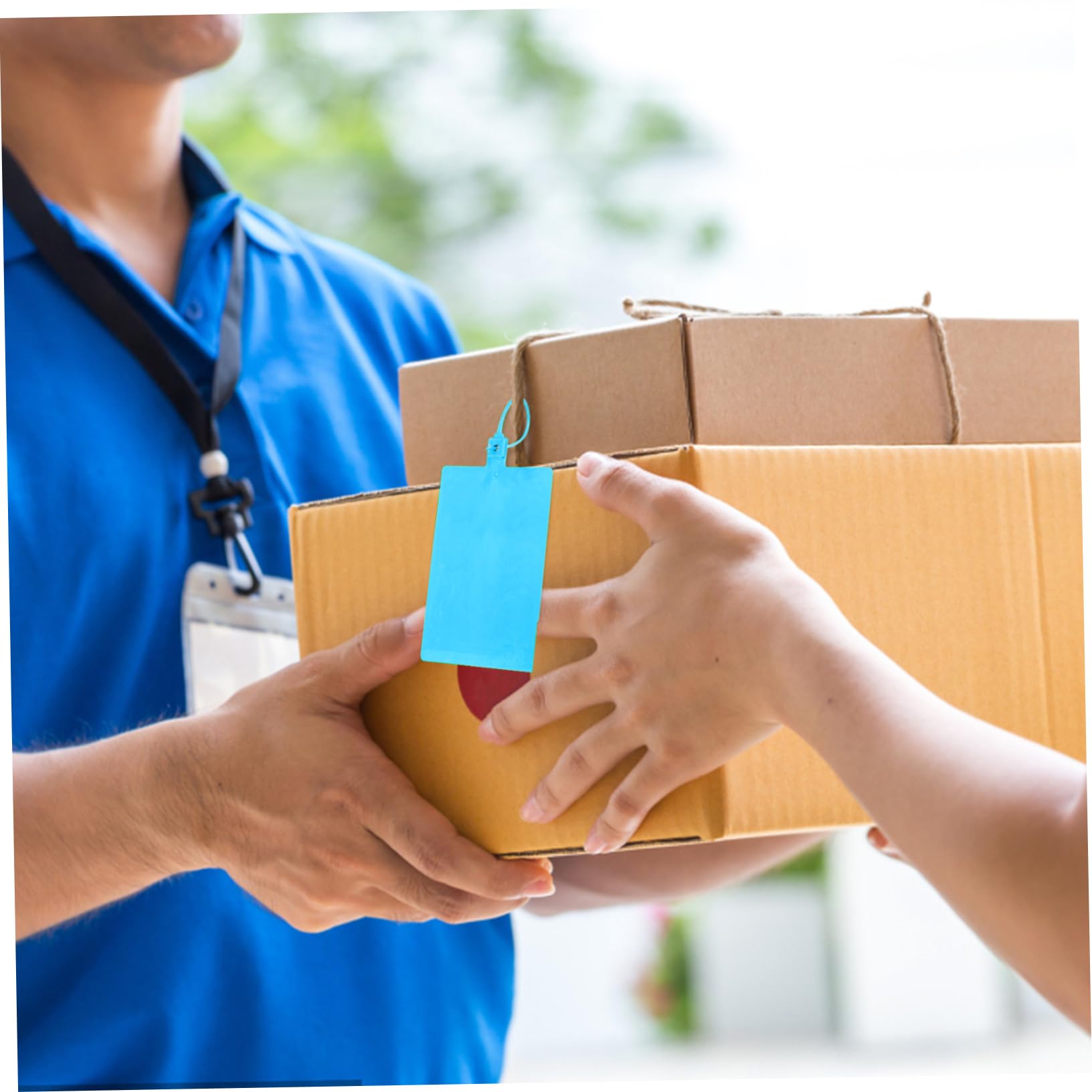 Zerodeko 100pcs Hanging Tag Moving Label Packing Tags Key Luggage Tabs Blank Tag Ornament Blue