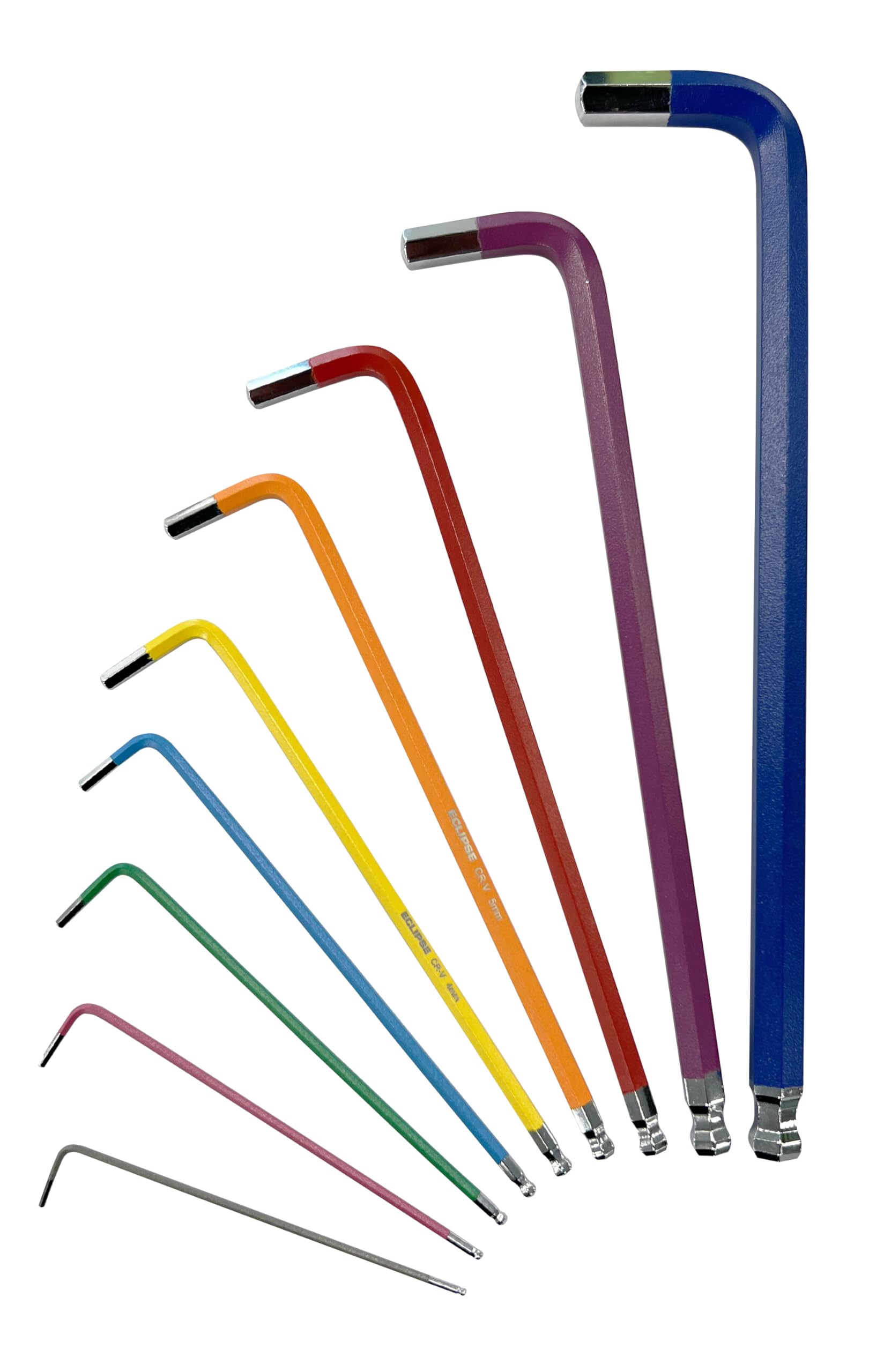 Eclipse Professional Tools EHK9PS-L Juego de 9 llaves hexagonales extra largas de colores codificados