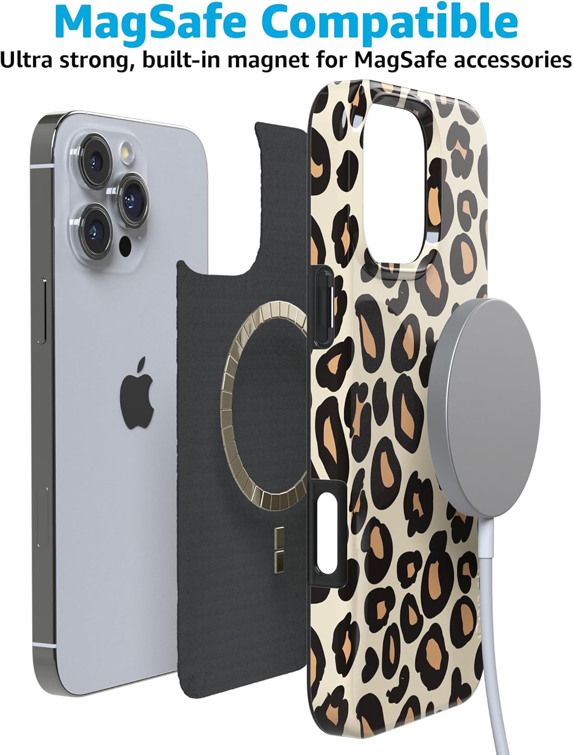 Casely iPhone 16 Pro Case | Into the Wild | Leopard Print | Compatible with MagSafe | Classic Ultra Slim Design