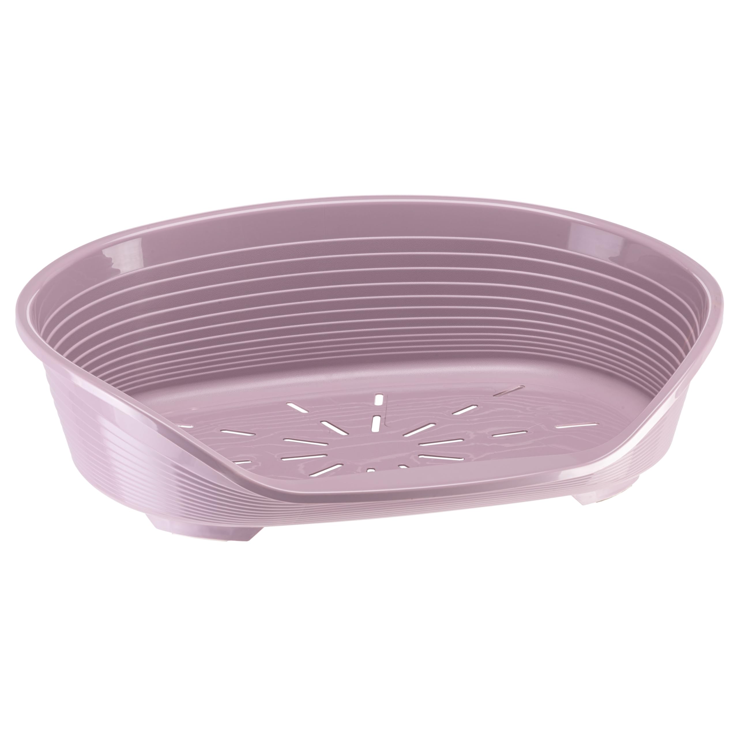 Ferplast Cuccia Cani e Gatti in plastica, Lettino per Cane con Gommini Antiscivolo, Cesta Cane e Gatto 82 X 595 X H 25 cm, Glicine