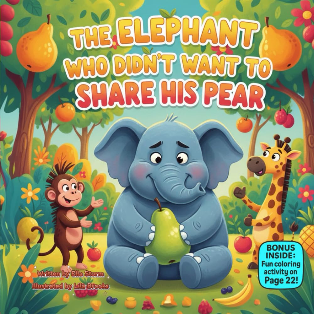 The Elephant Who Didn’t Want to Share His Pear: A Rhyming Story About Sharing, Kindness & Friendship (100 kids book collection)