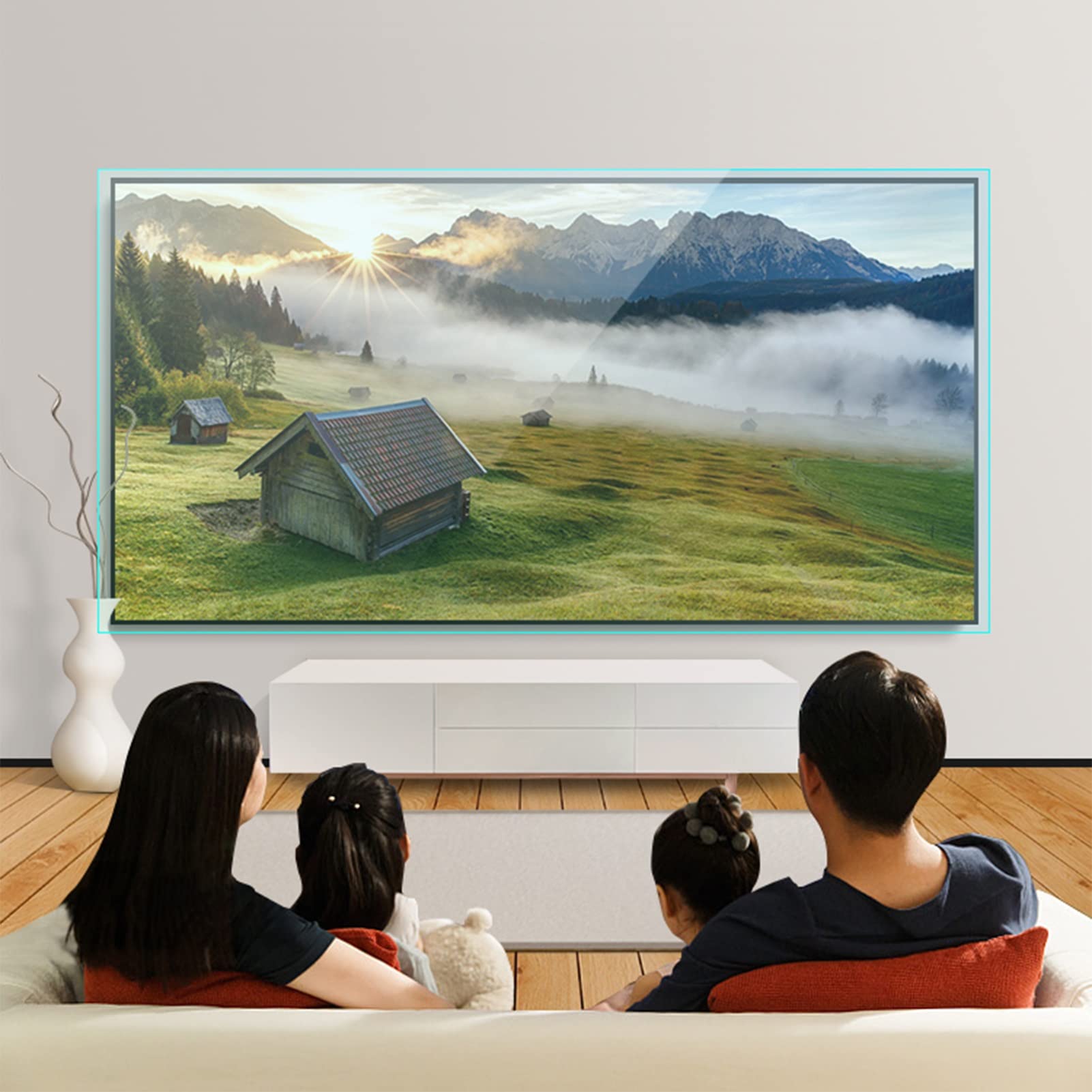 Wielofunkcyjny ochraniacz ekranu telewizora 27–75 cali, odporny na zużycie i zarysowania, łatwy w instalacji i czyszczeniu (wersja HD)