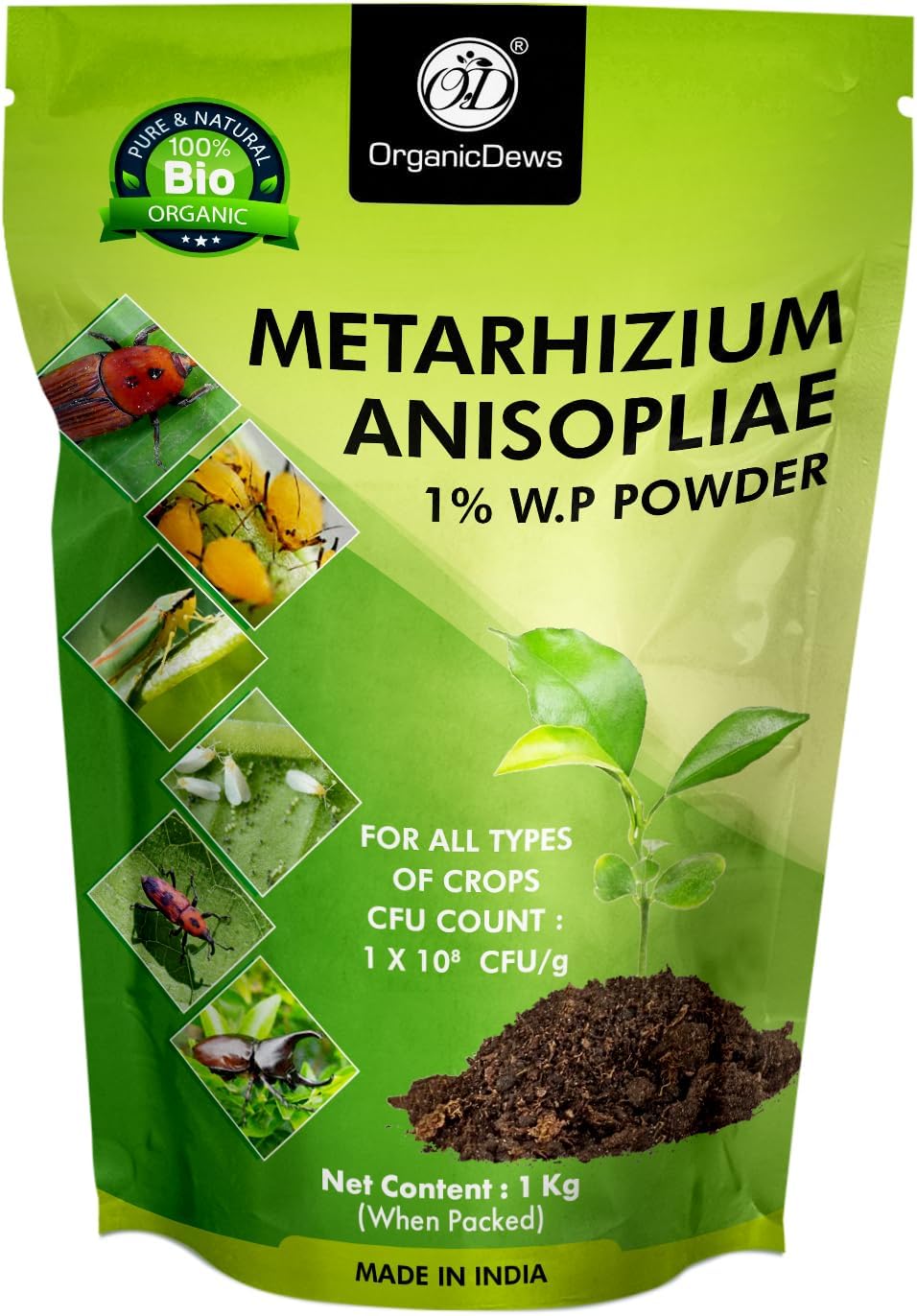 Metarhizium anisopliae 1 Kg (1x10^8 CFU/g) for Plants 1 Kg