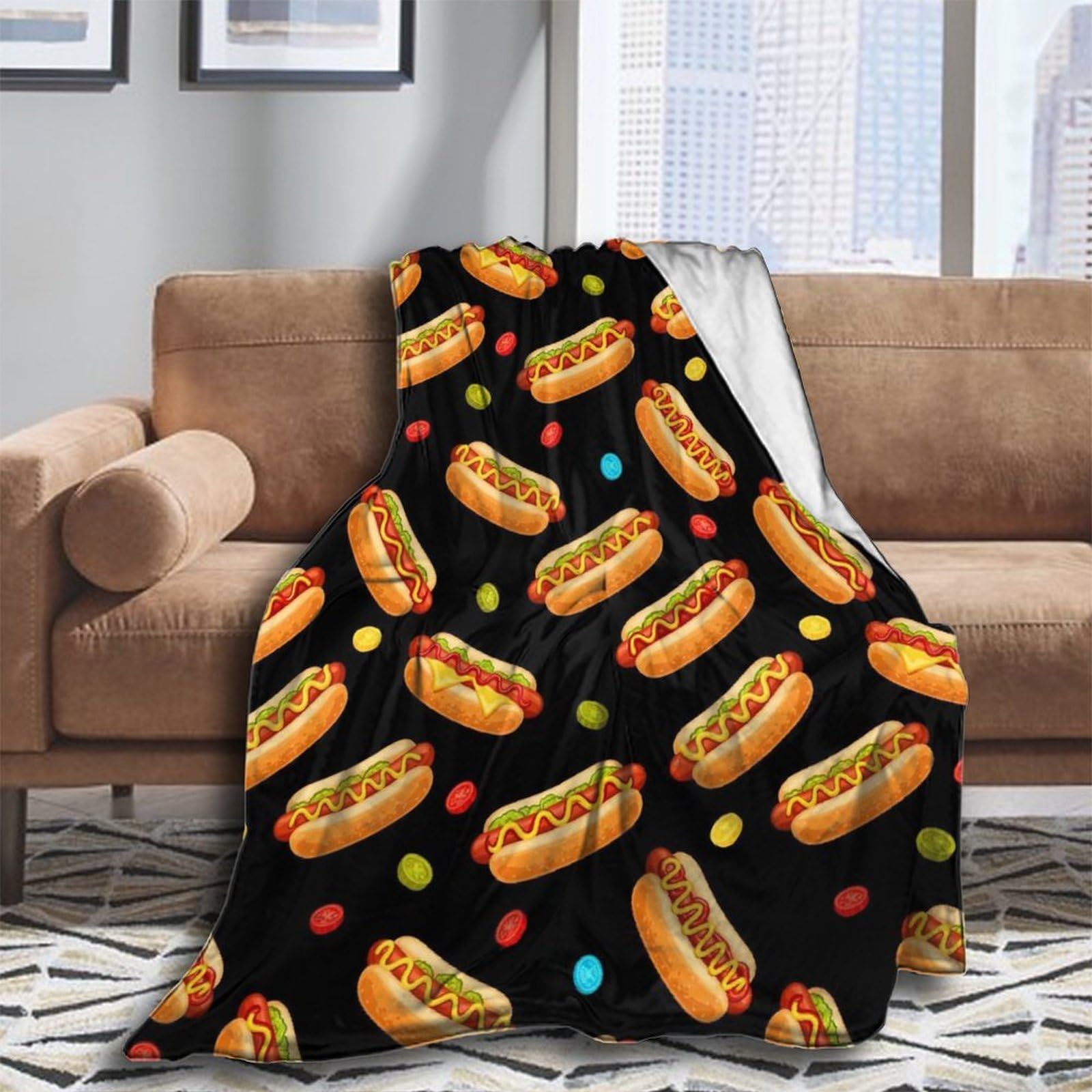 Oudrspo Fleece Blanket for Couch Throw Blanket for Women Men Ice Blue and Red Fire Flame Dragon Cozy Blankets 50x40 Inches