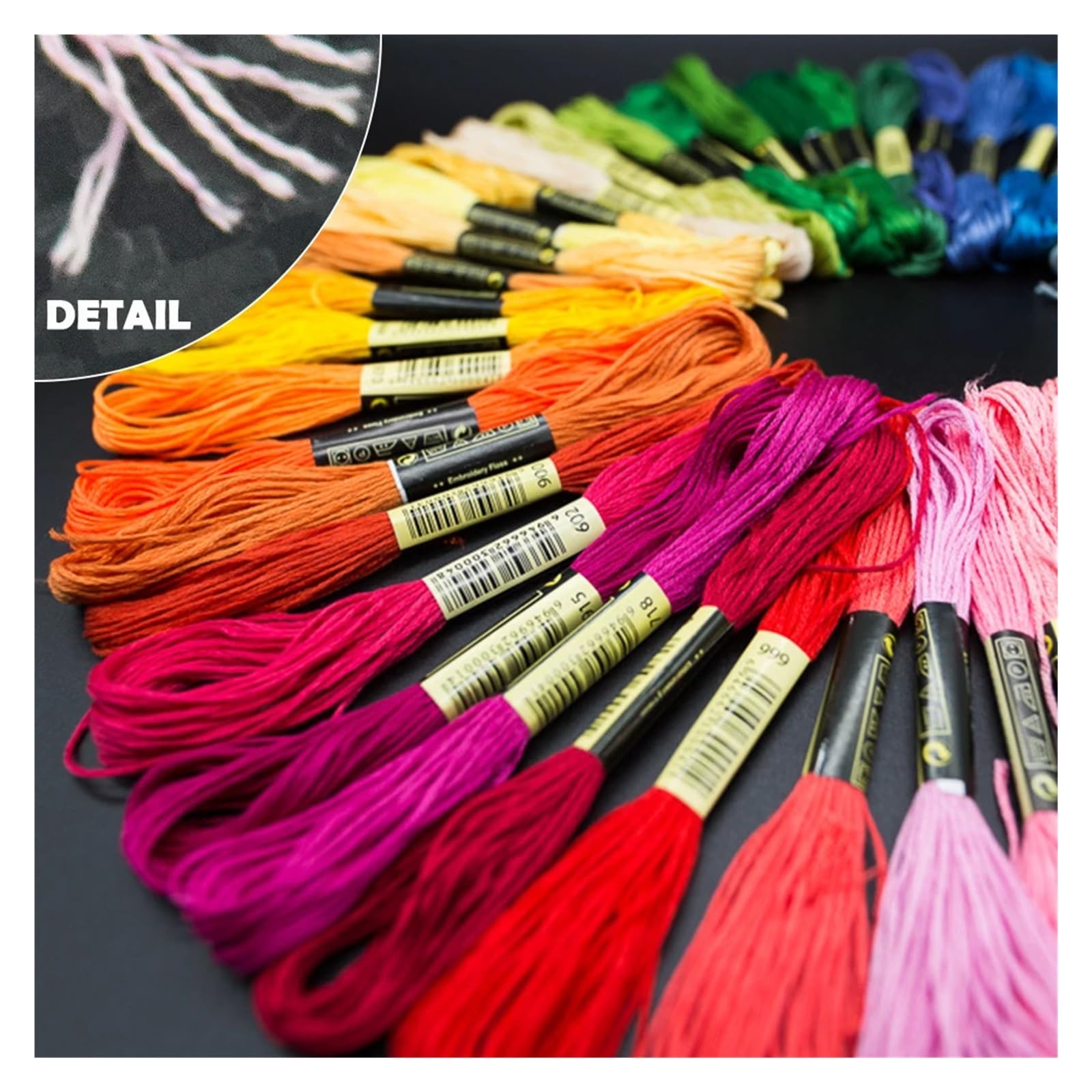 Stickgarn 100/200/447 Stück Stickgarn, gemischte Farben, Baumwolle, Nähen, Stränge, Basteln, Kreuzstich, Floss-Set, Linie DIY-Werkzeuge, Herstellung von Armbändern(200pcs)