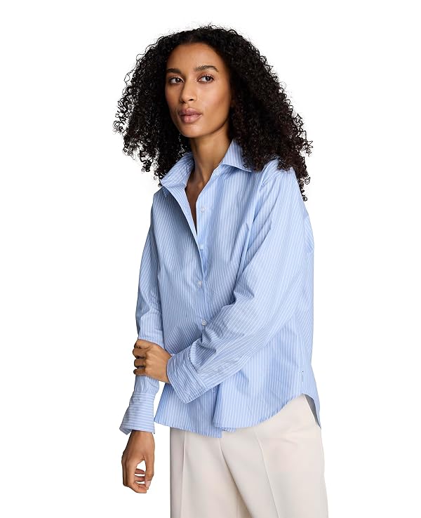 Kenneth Cole Women's Long Sleeve Striped Poplin Shirt by Kenneth Cole New York - Used condition - Image 2
