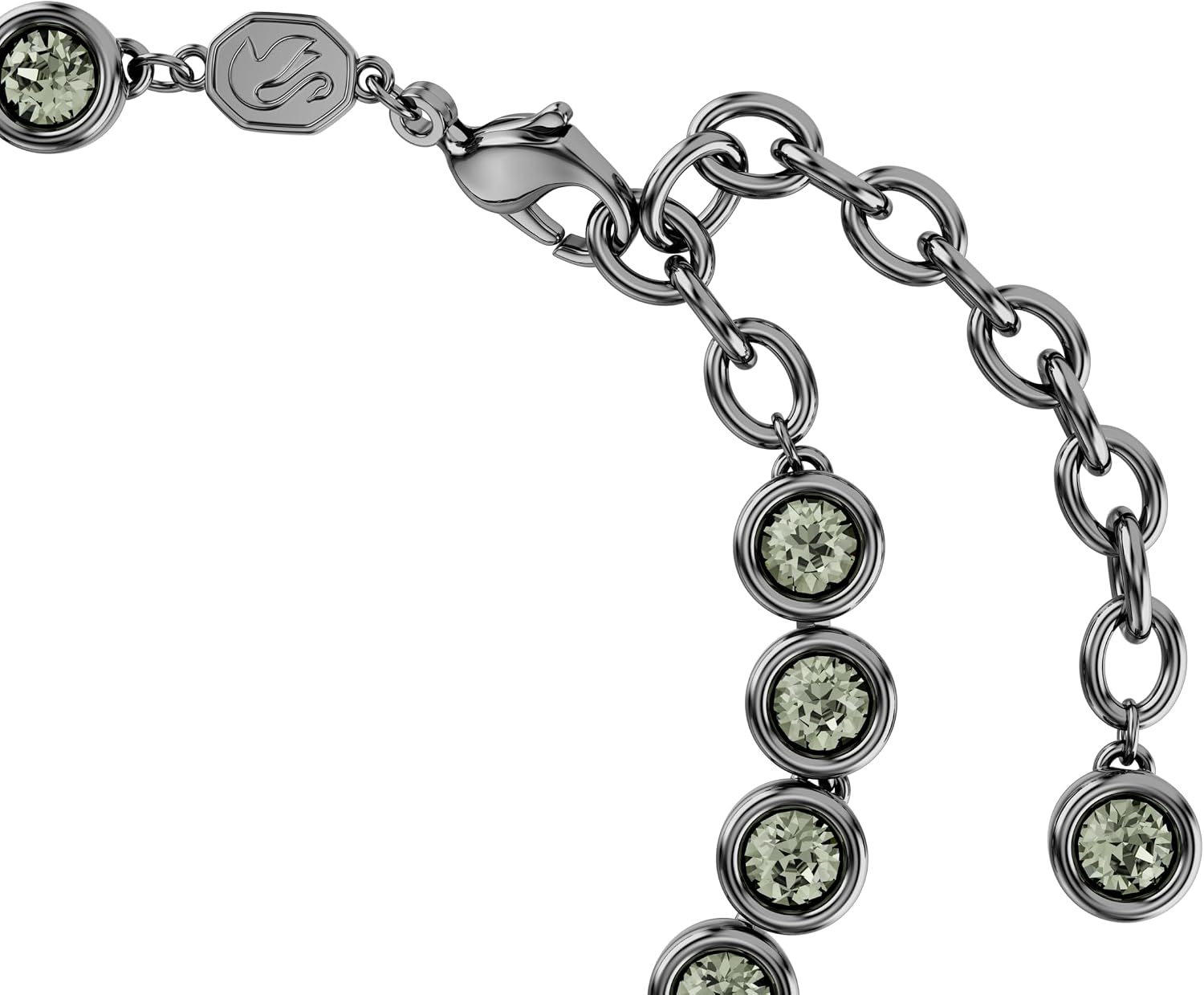 Swarovski Imber Tennis bracelet Round cut, Black, Ruthenium plated
