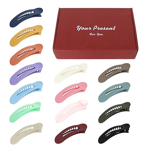 15 pinzas para el cabello planas grandes de 4.37 pulgadas, pinzas planas para cabello grueso, pinzas de pelo de cocodrilo, pinzas para el cabello