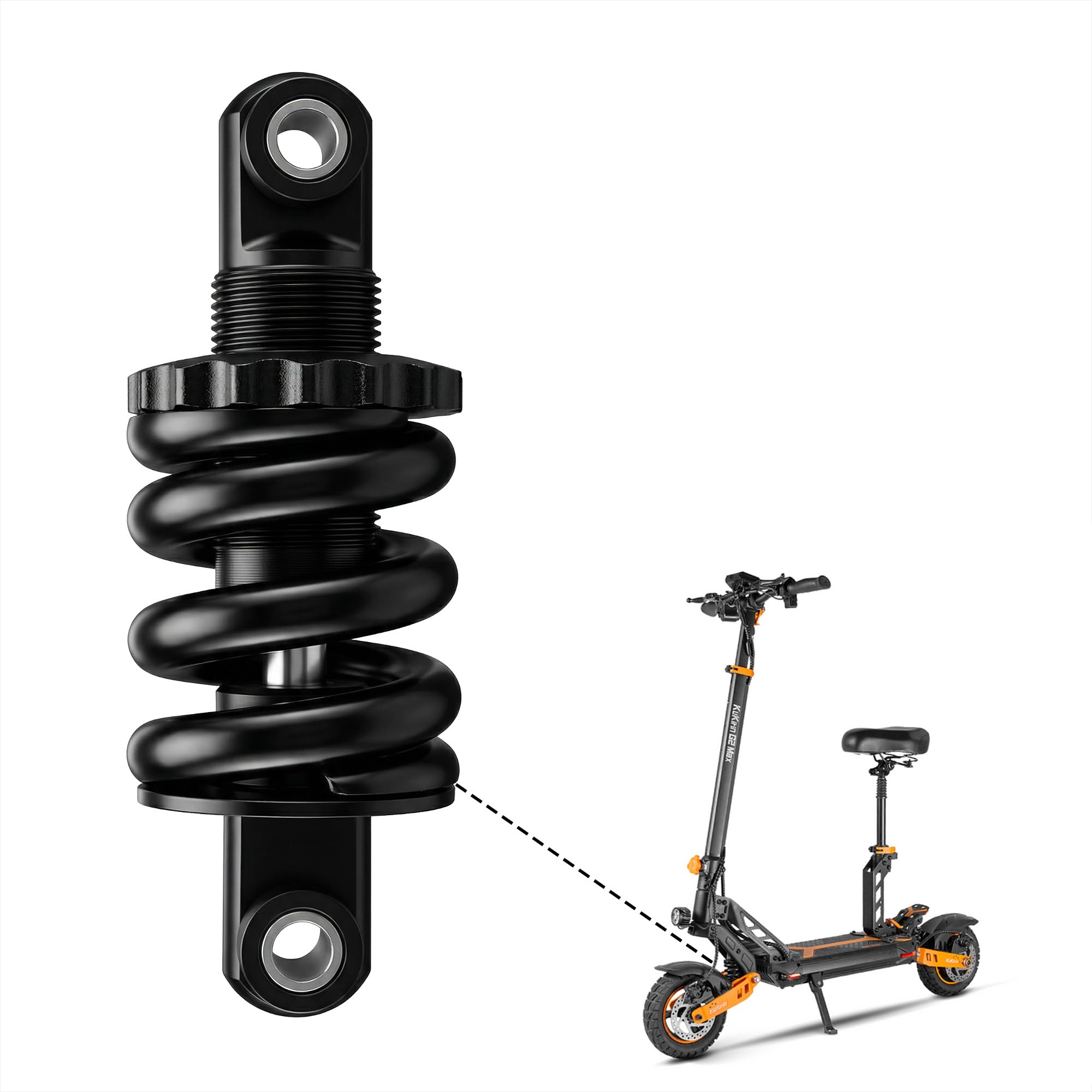 Ressort d’Amortisseur Avant 115mm Compatible avec Kukirin G2 Max Kickscooter, Amortisseur Avant Robuste à Ressort, Absorption des Chocs, antirouille, Durable, Accessoires d’Origine.