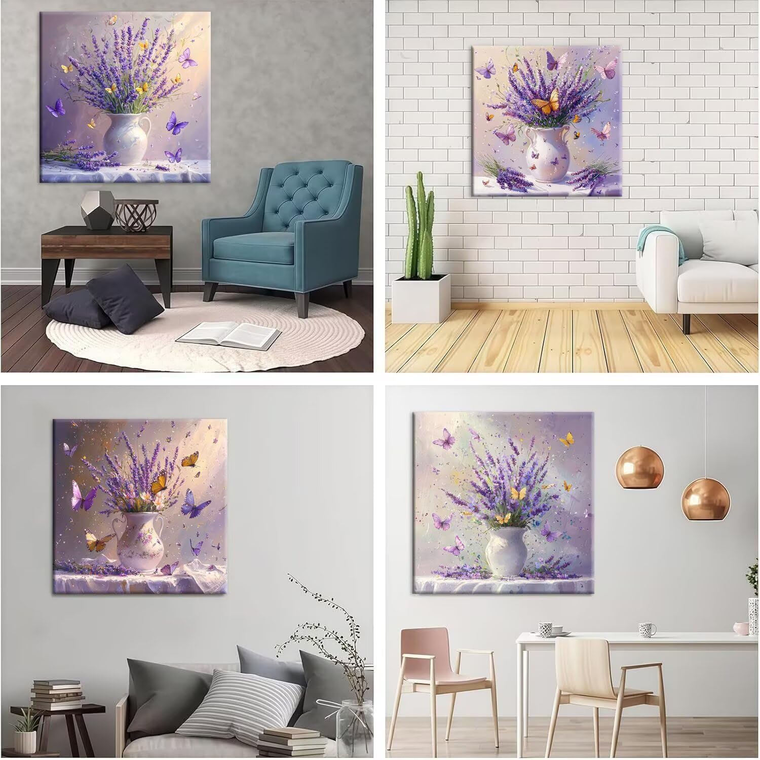 QIANLUOO Jarrón de lavanda 5D Kits de Pintura de Diamantes 70x70cm G-891