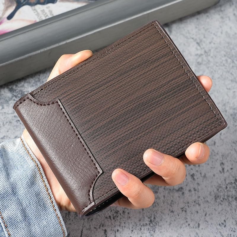 VIDI Short Wallet With Zipper Men's Pu Leather Horizontal