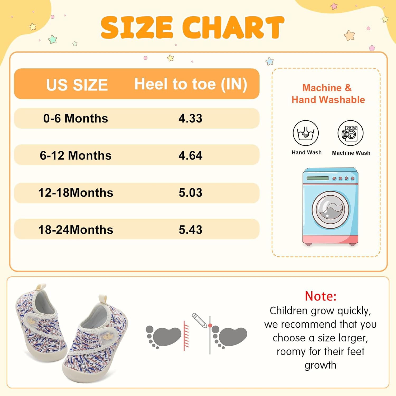 FEETCITY Baby First Walking Shoes Wide Baby Shoes Infant Sneakers Newborn Crib Shoe Barefoot Lightweight Slip On Shoe - Image 9