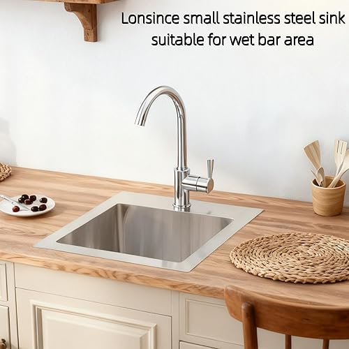 Miniatura 4 de Fregadero de barra desplegable de 17 x 19 pulgadas, fregadero de barra de acero inoxidable de calibre 16, fregaderos pequeños para caravanas al aire