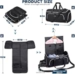 Vessgra Garment Bags for Travel,41.5L Duffle Bag for Travelling, with Shoes Compartment Weekender Travel Backpack, Dance Bag with Garment Rack, 4 in 1 Suit Bag for Men Women, Black