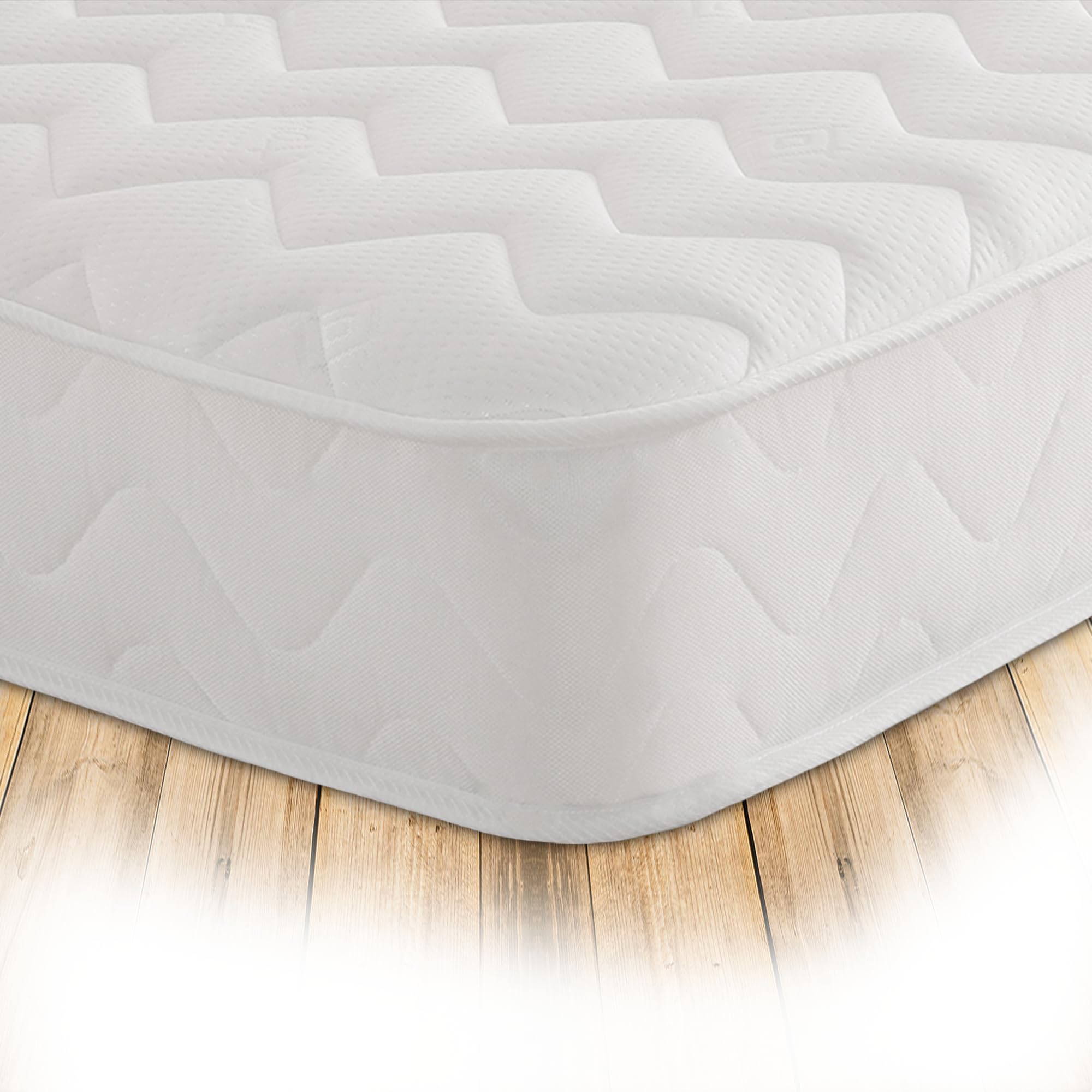 Starlight Beds White Chevron European Single Hybrid Mattress