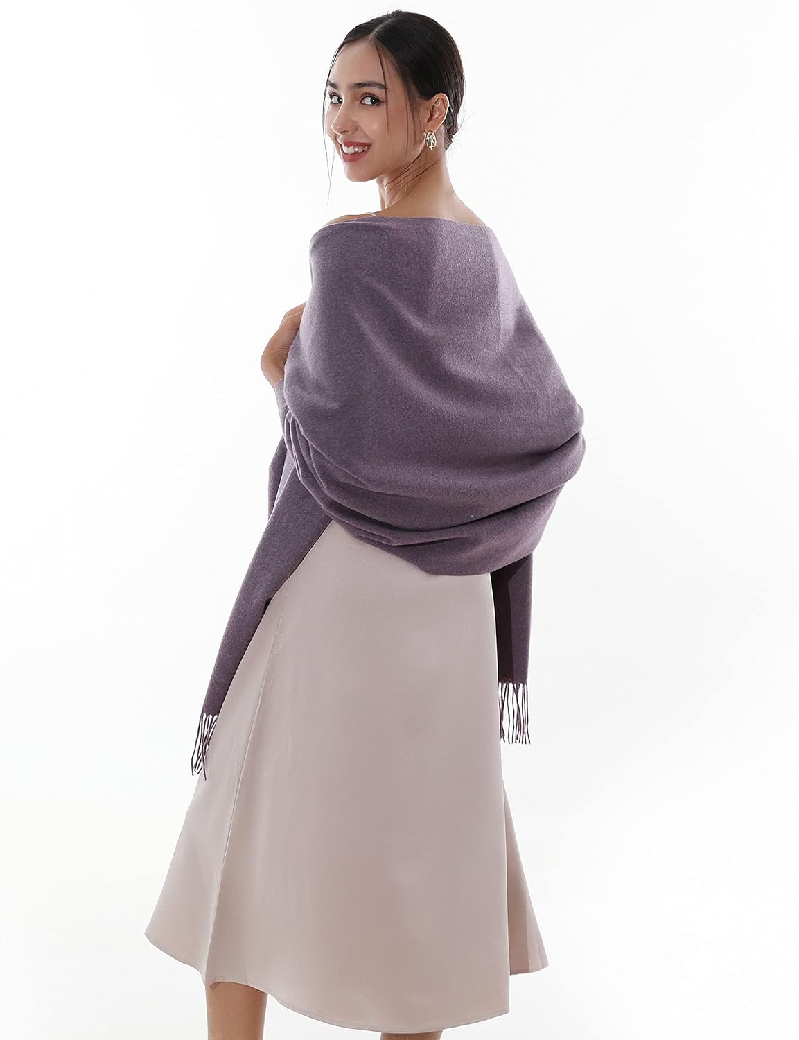 RIIQIICHY Winter Scarfs for Women Pashmina Shawls Wraps for Evening Dresses Large Warm Soft Scarves - Image 6