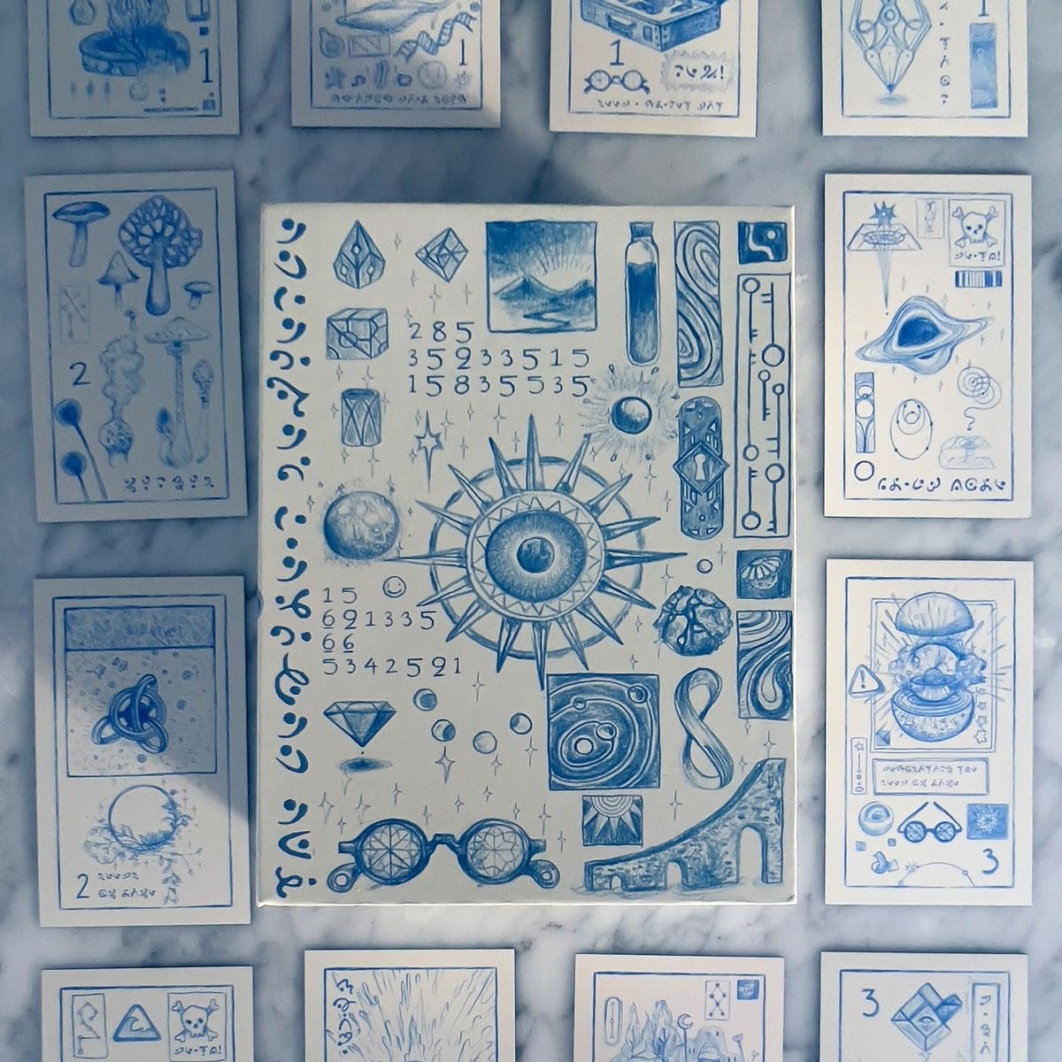 Oracle Cerulean Sequence numérologie coffret cadeau avec livre rigide - 8