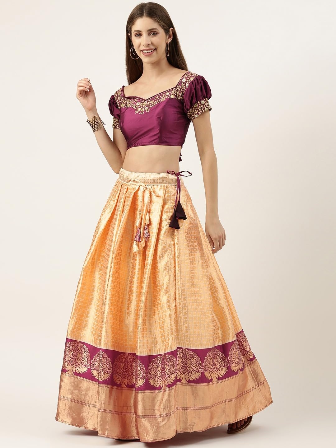 Lehenga Choli für Damen, ethnischer indischer Stil, Hochzeit, Party, tragen Sie ein vollständig genähtes Kleid