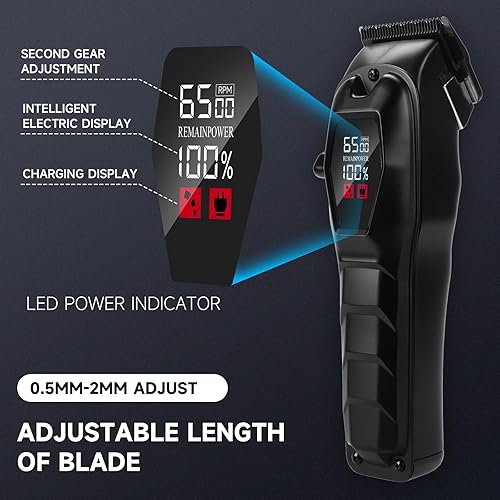 Miniatura 4 de Cortapelos para hombres, recortadora de pelo profesional, inalámbrica, recargable, potente, recortadora de barba, herramienta de aseo