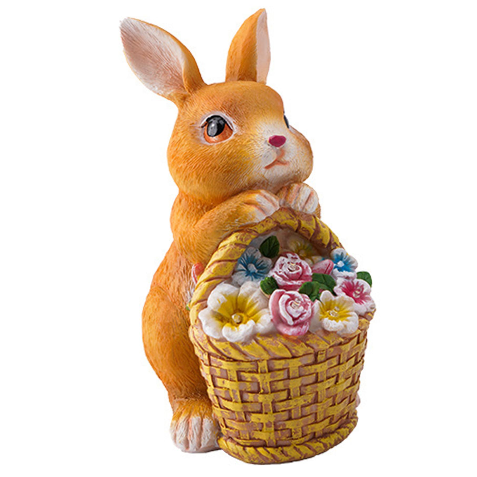 Statue de lapin réaliste en résine solaire 21cm pour la décoration de jardin