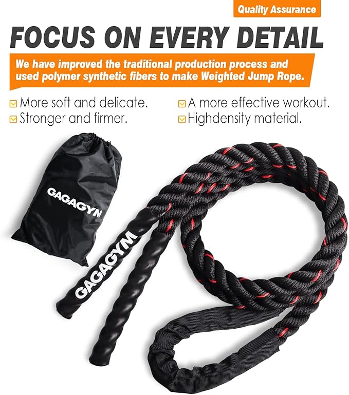 This jump rope is ideal for improving cardiovascular fitness, coordination, and overall strength. It is a versatile tool that can be used for a variety of exercises, including jumping, swinging, and twisting motions. The durable construction of the rope ensures long-lasting use, making it a reliable addition to your fitness routine.