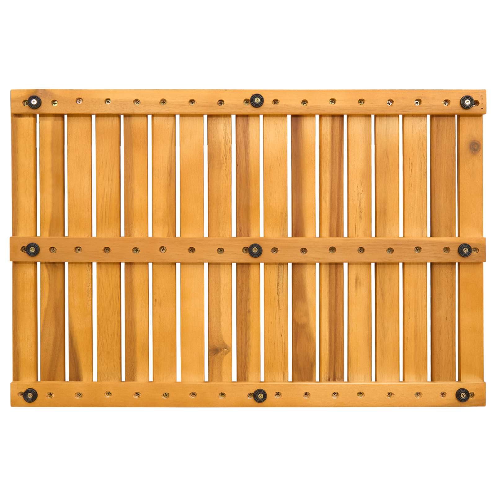Alfombrilla de baño de madera marrón lisa, 60 x 40 cm, juego de 2 unidades, antideslizante con superficie engrasada, diseño ventilado para baño y balcón, compacta, absorbente, fácil de