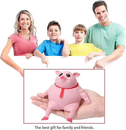Miniatura 6 de MZQOO Juguetes de cerdo esponjoso, juguete blando de cerdo rosa para niños y adultos, juguetes novedosos para apretar, divertido juguete sensorial