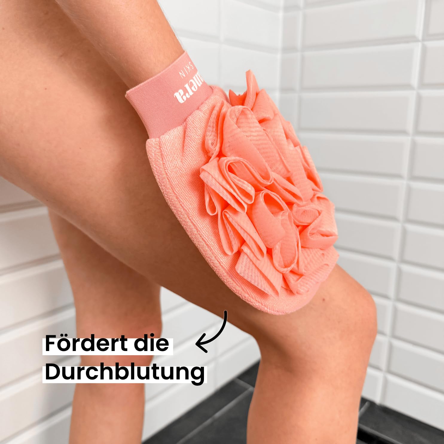 2-in-1 Tanera Skin Peeling Handschuh für Körper - das Original aus Die Höhle der Löwen - Reibeisenhaut, Keratosis Pilaris, Selbstbräuner Entfernung, Unreine Haut, Erdbeerbeine, Kessa Hamam Body Scrub
