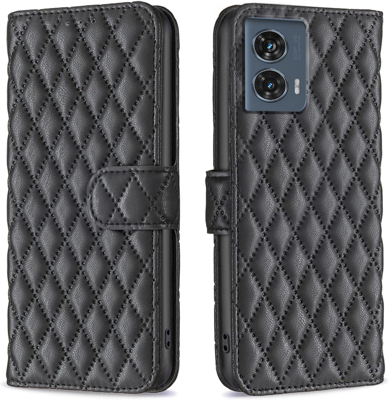 ClickCase for Motorola Edge 50 Fusion Puffer Bubbly Soft Faux Leather Back Case Magnetic Wallet Flip Cover for Motorola Edge 50 Fusion (Black) (B0D87HLRCG) Amazon Price History, Amazon Price Tracker