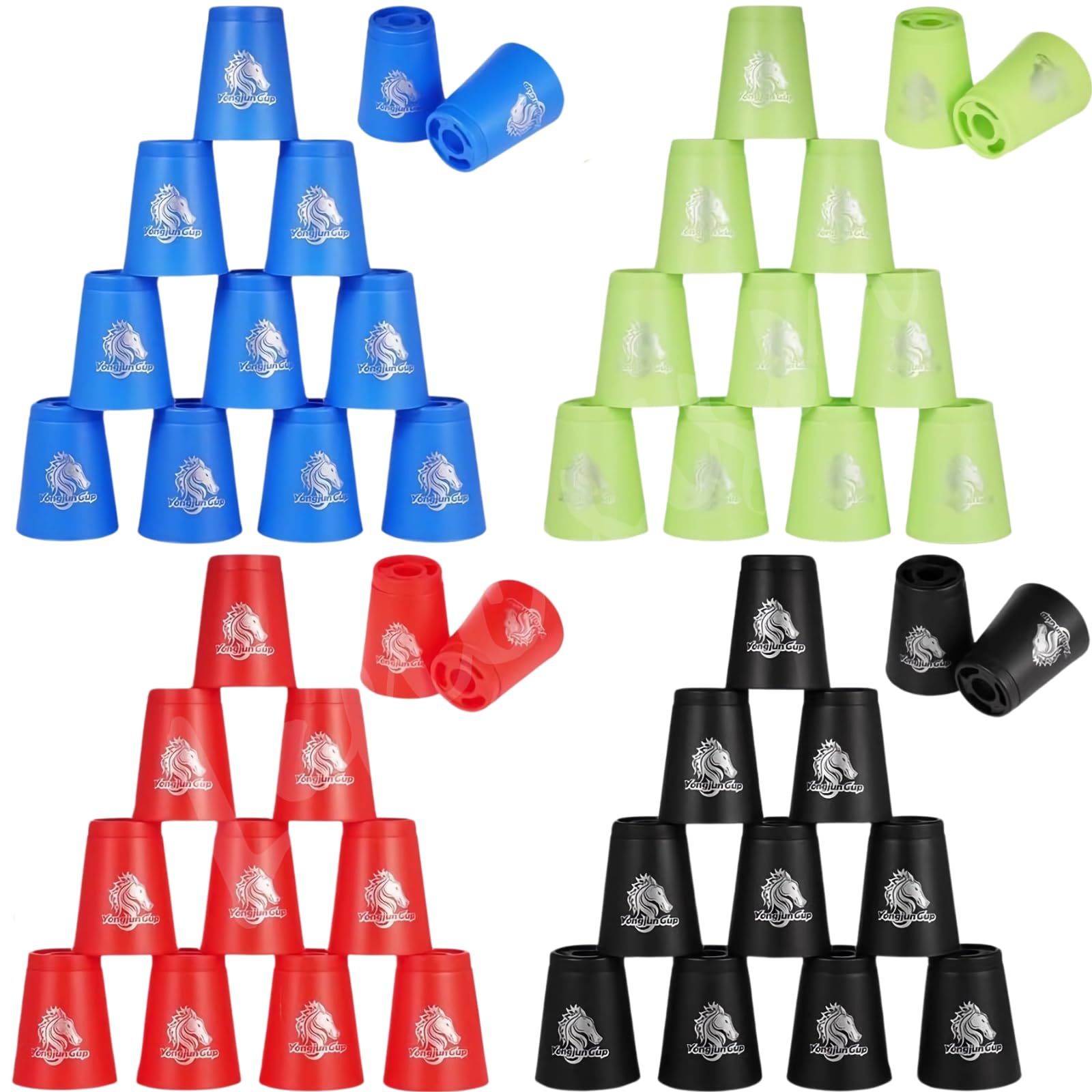 Lancisism 48Pcs Sport Stacking Cups, New Stacking Cups Set Classic Stack Training Game with Carry Bag for Travel Party Challenge Competition