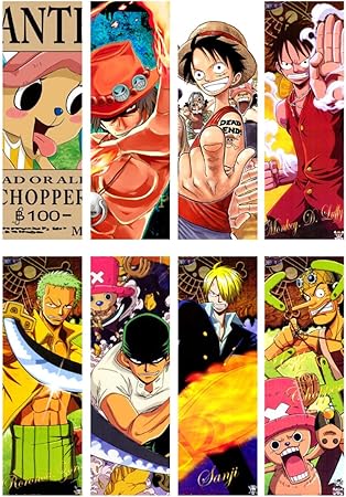 amazon com anime one piece luffy roronoa zoro nami boa hancock transparent bookmark card secondary for students reading gift for friends and children 8 pieces in one office products
