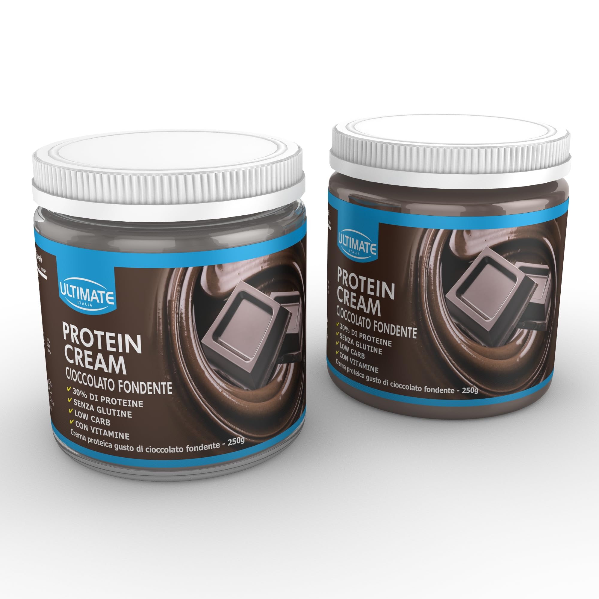 Ultimate Italia - 2 protein cream gusto cioccolato fondente - Senza Glutine - Low Carb - 2x250g