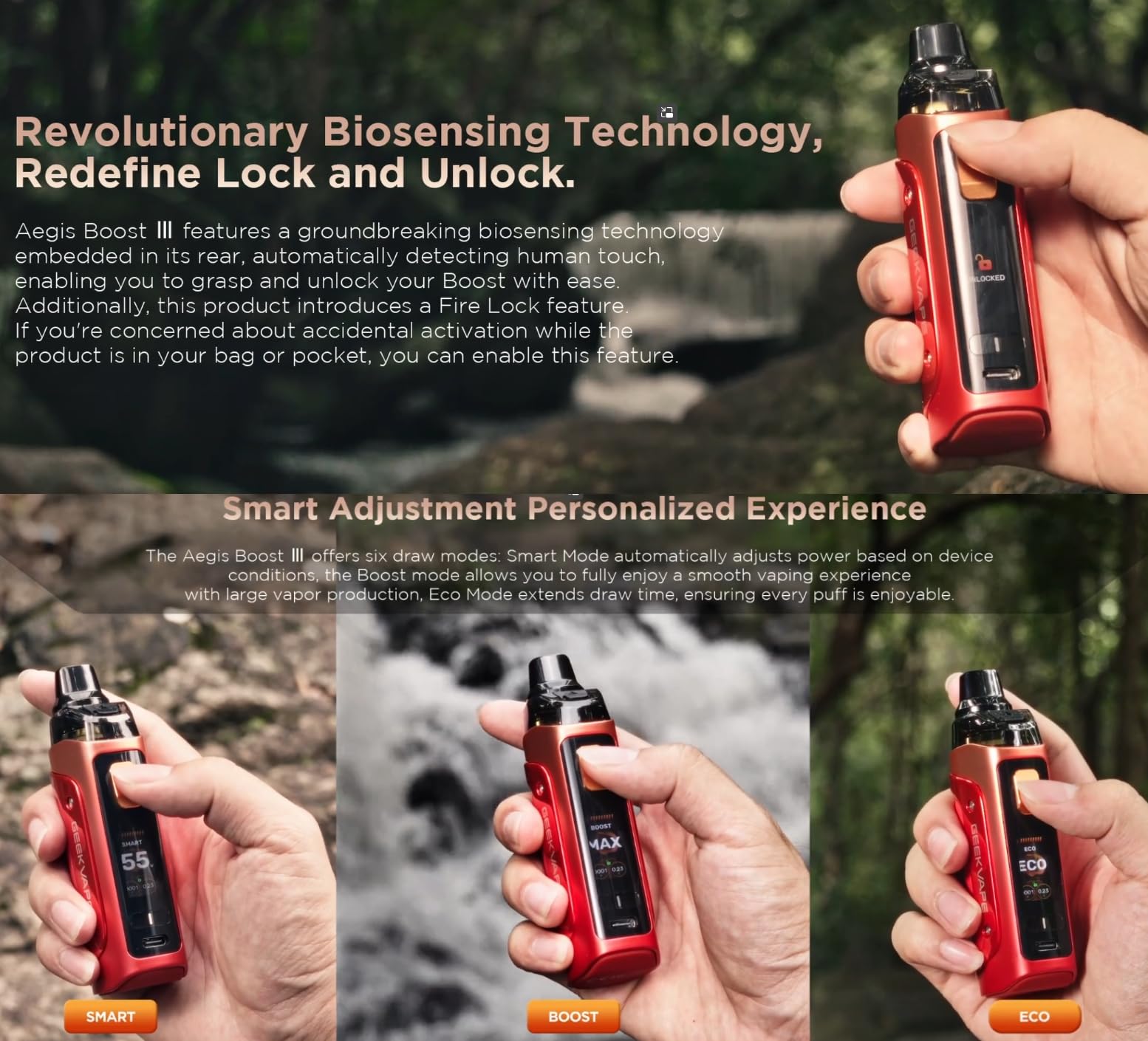 GEEKVAPE Aegis Boost 3 Kit 60W | Aegis Boost III 3 Mod 3000mAh Batterie + 5ML GEEKVAPE B60 Aegis Boost 2 Cartouche Fit B Coil | Sans nicotine