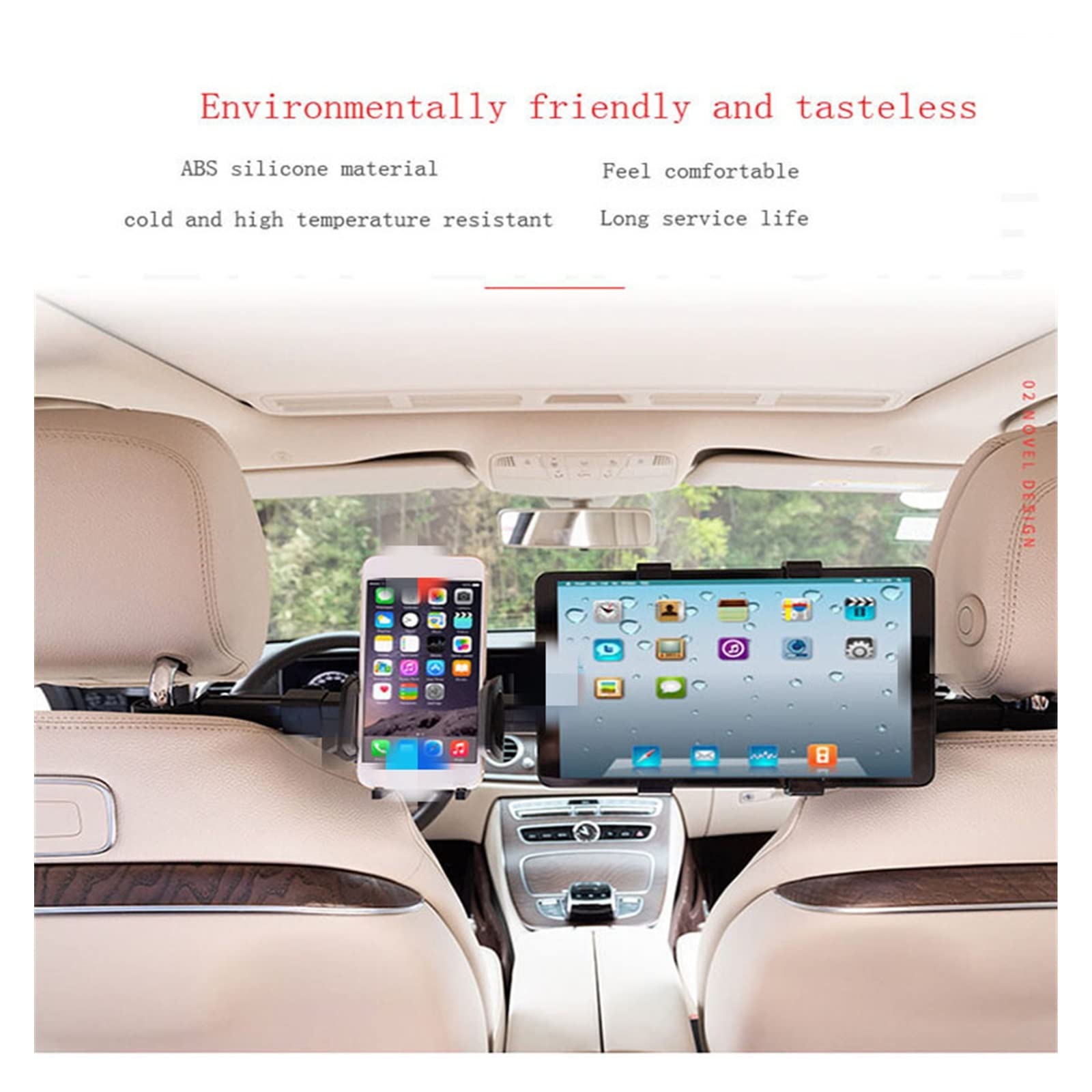 Xuanqingyi Store Uchwyt do telefonu samochodowego Zagłówek tylnego siedzenia samochodu/ciężarówki Uchwyt do telefonu kompatybilny z tabletem IPad Uniwersalne wsparcie tylnego siedzenia