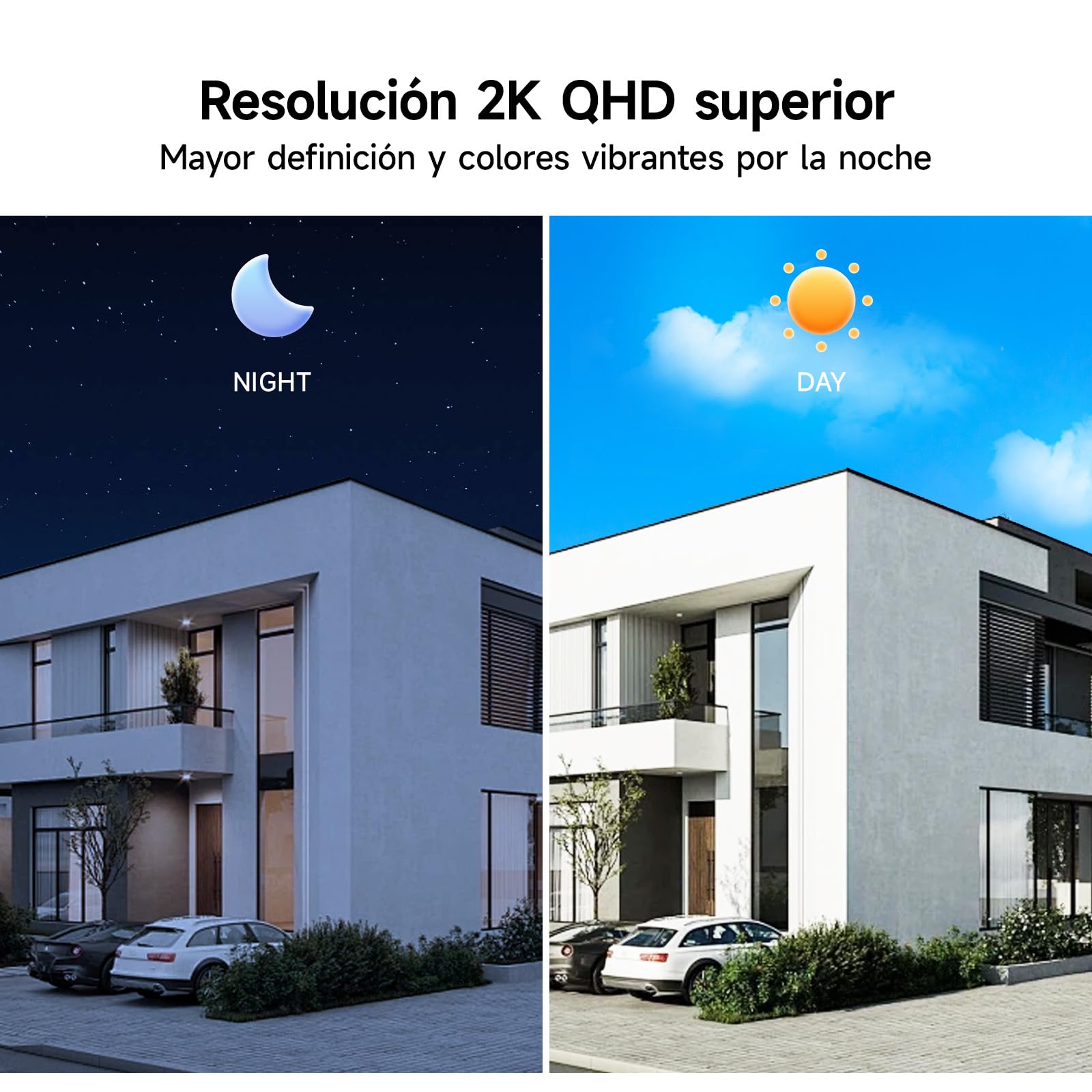 Ediloca Camara Vigilancia WiFi Exterior, Cámara de Vigilancia 2K 3MP con Rotación Horizontal de 300°, Batería Recargable, Detección Humana PIR, Visión Nocturna en Color, Audio Bidireccional, Sirena