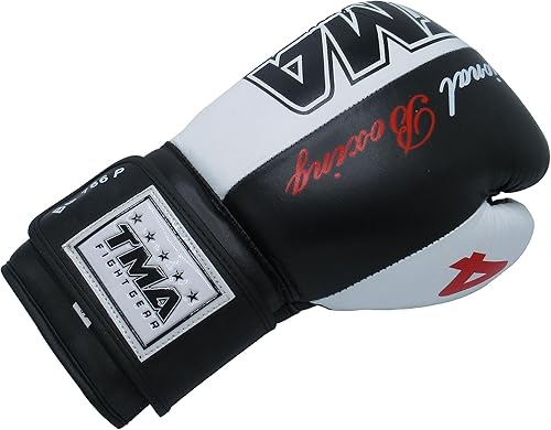 Miniatura 5 de TMA Guantes de boxeo para entrenamiento y Muay Thai  Guantes de cuero de vaca para sparring, kickboxing y lucha  Ideal para saco de boxeo pesado,