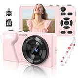 Digital Camera with Front Rear Lens, Autofocus 64MP 4K Camera for Photography with 32GB Card, Portable Compact Point and Shoot Camera for Teens Adult Beginner with Metal Shell, 2000mAh Battery