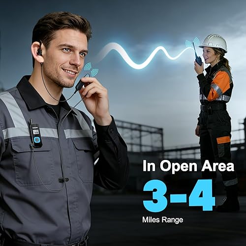 Miniatura 9 de HAOO Mini walkie talkies con auriculares, radio portátil de dos vías, transceptor FM, walkie talkie de largo alcance para esquí, senderismo, 3