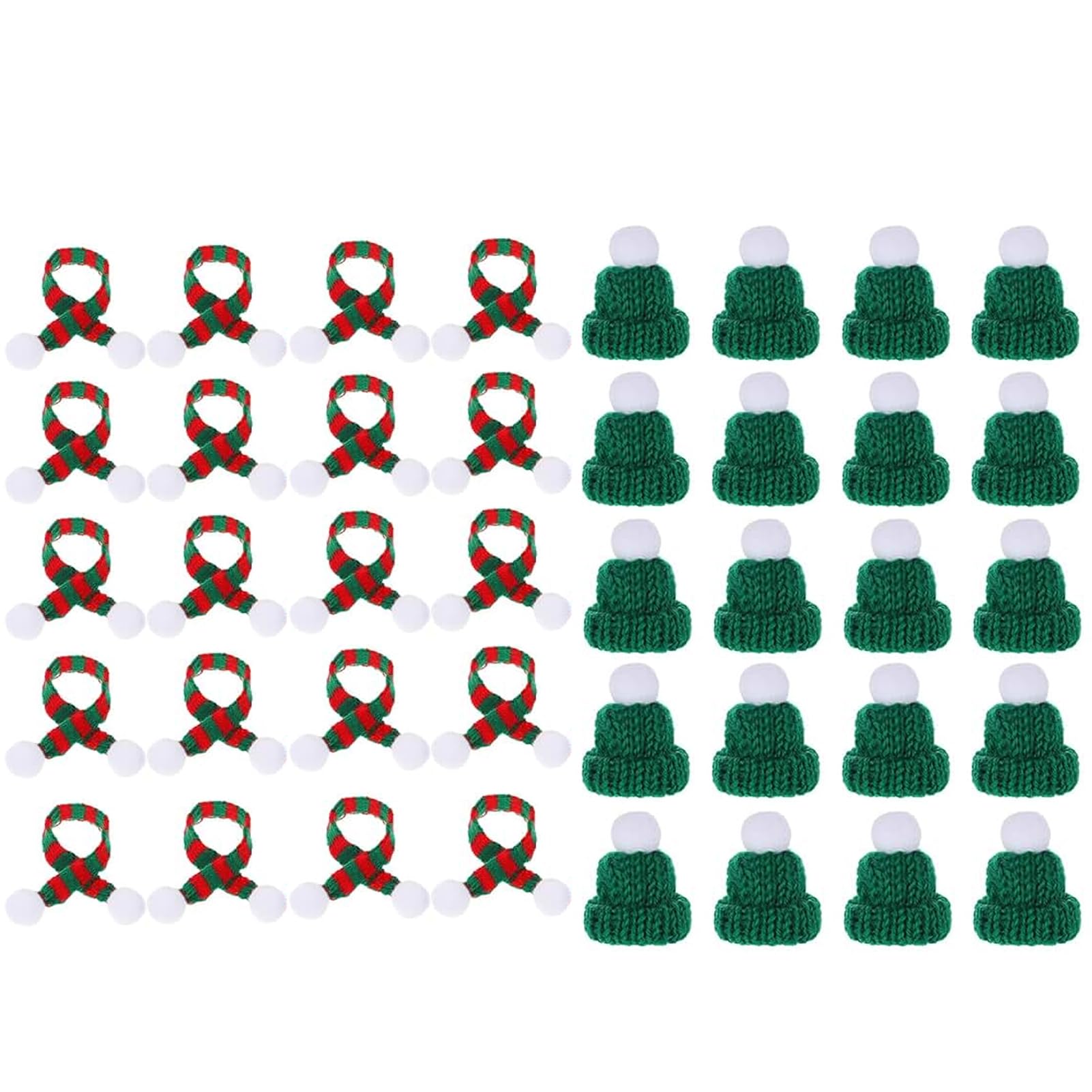 KIXZSAZ 20pieces Charming Small Christmas Hats With Sea Glass Winter Souvenir Lenoxs Christmas Ornaments 2024 Brooch, 20-Cuckold+20-Scarf