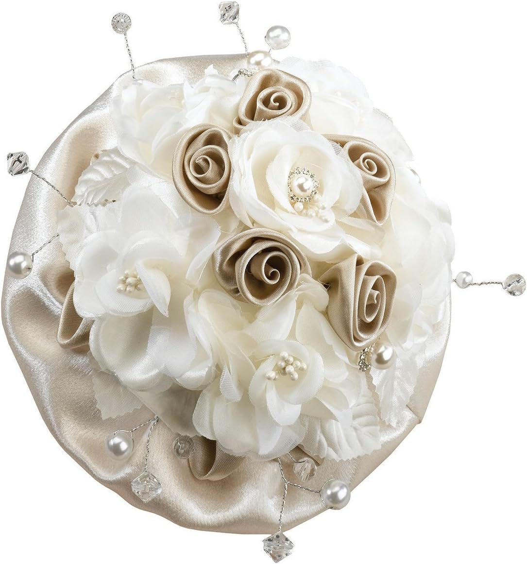Lillian Rose Taupe Pearl Faux Wedding Bouquet