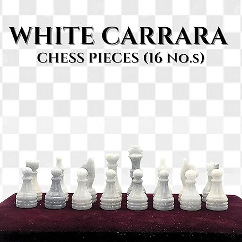 Miniatura 5 de Juego de piezas de ajedrez de mármol de alta calidad hechas a mano, elegante reemplazo de 32 piezas para cajas de almacenamiento de tableros de