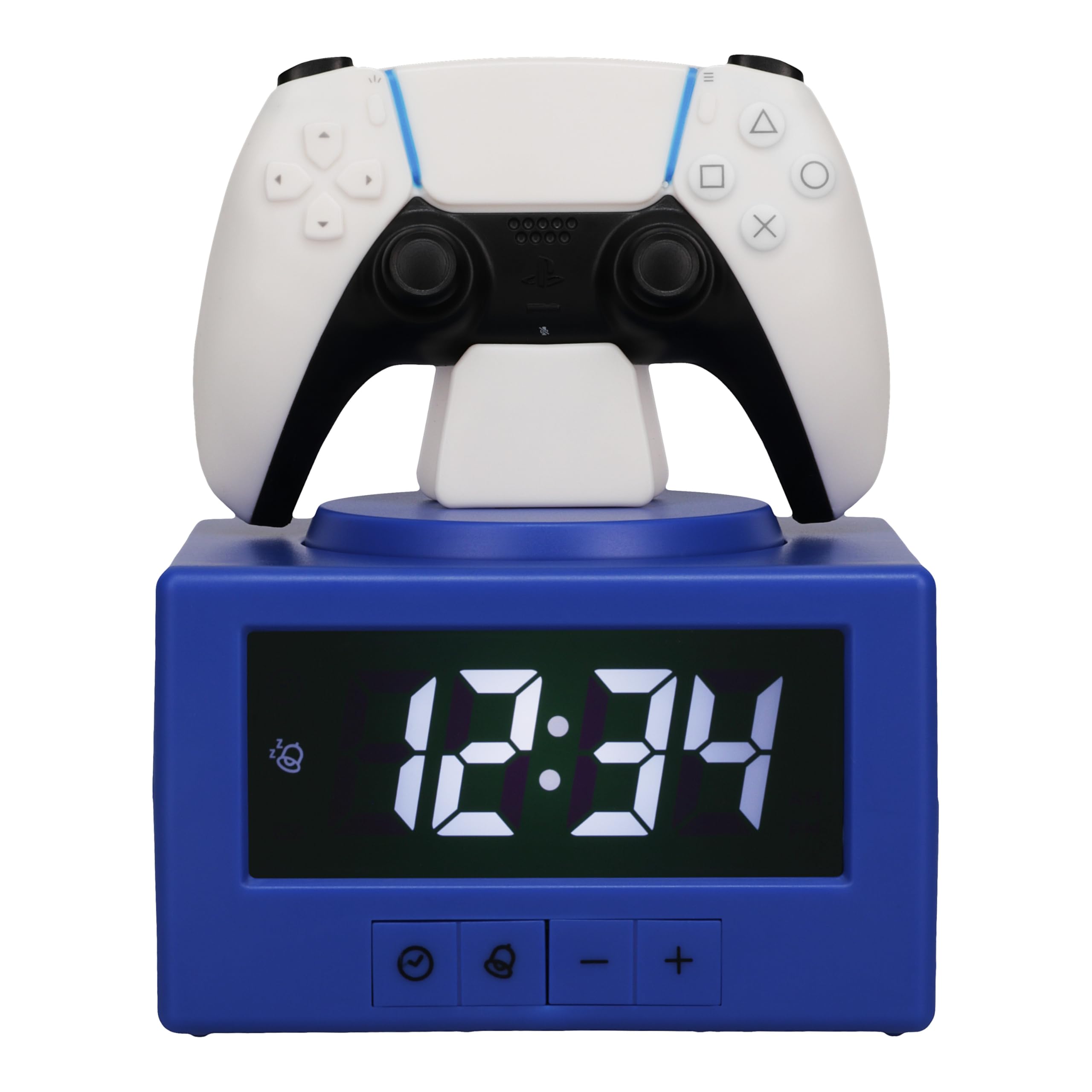 Paladone, Sveglia digitale con controller DualSense della PlayStation, con funzione luce notturna, con licenza ufficiale, decorazione da gaming e per camera da letto, per bambini e ragazzi