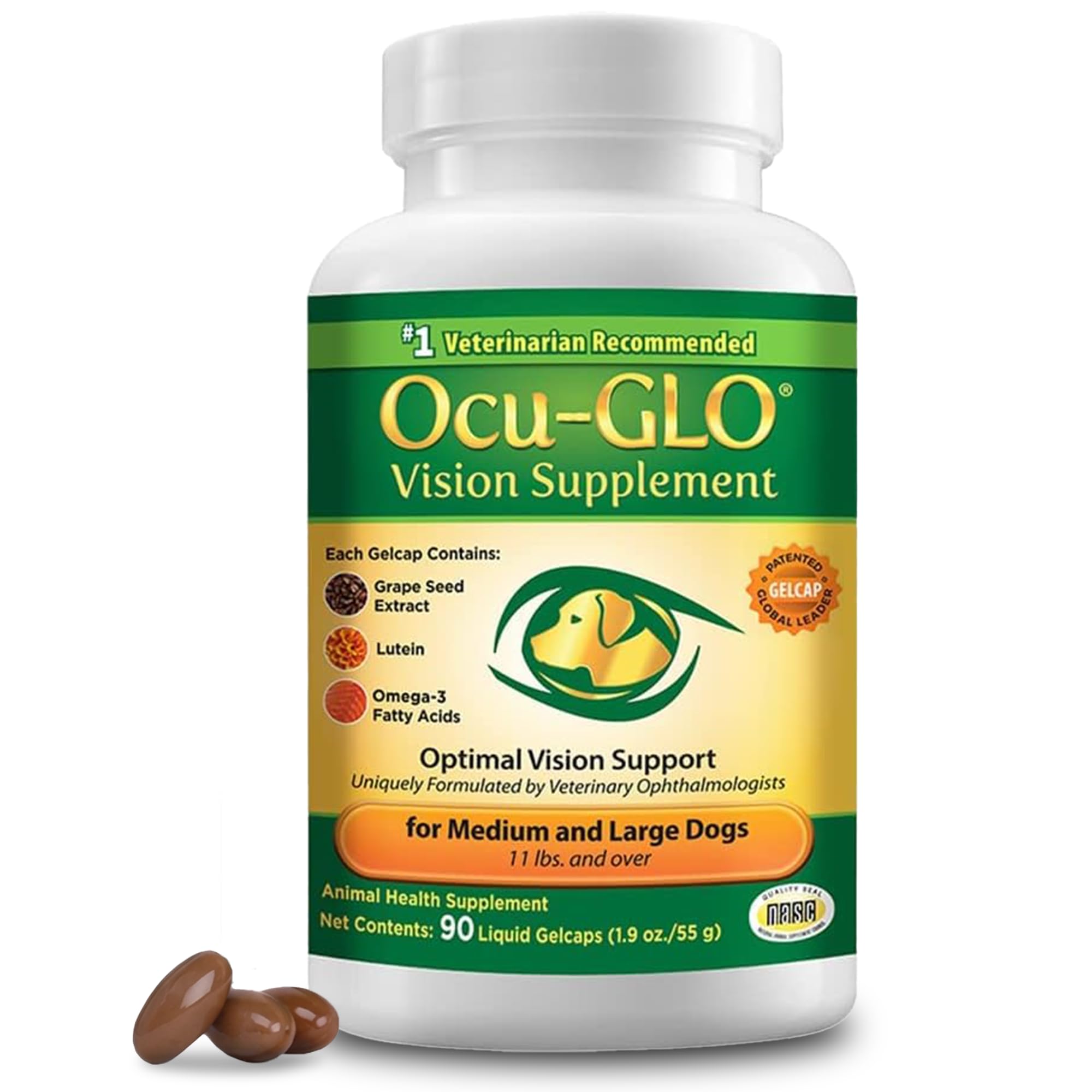 Animal Necessity Ocu-GLO for Medium to Large Dogs, 11+ lb, 90 Count by Animal Necessity