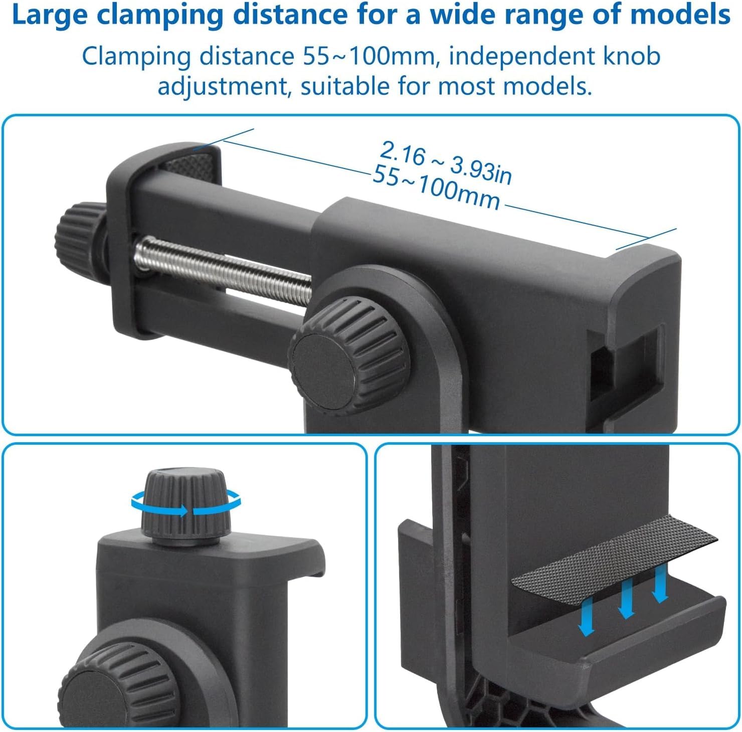 Suptig Support Téléphone pour Trépied, Adaptateur de Montage de Trépied pour Caméra d'Action Compatible pour iPhone, GoPro, DJI Action, Insta 360, Akaso, Microphone, Accessoires de Photographie avec